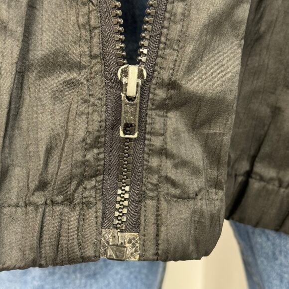 Vintage 80s 90s Zip Windbreaker Bomber Jacket Black Neon Pink Oversized - Picture 4 of 8